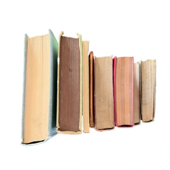 Antique and Vintage Literary Book Lot Library Staging Decor Distressed